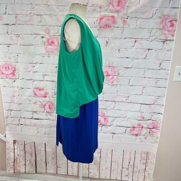 🔥5 for $25 sale🔥 Calvin Klein Drape Floating Top Color Block Overlay Dress - Picture 3 of 8